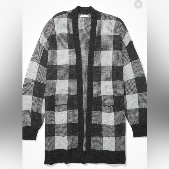 Oversize plaid cardigan - Picture 3 of 10